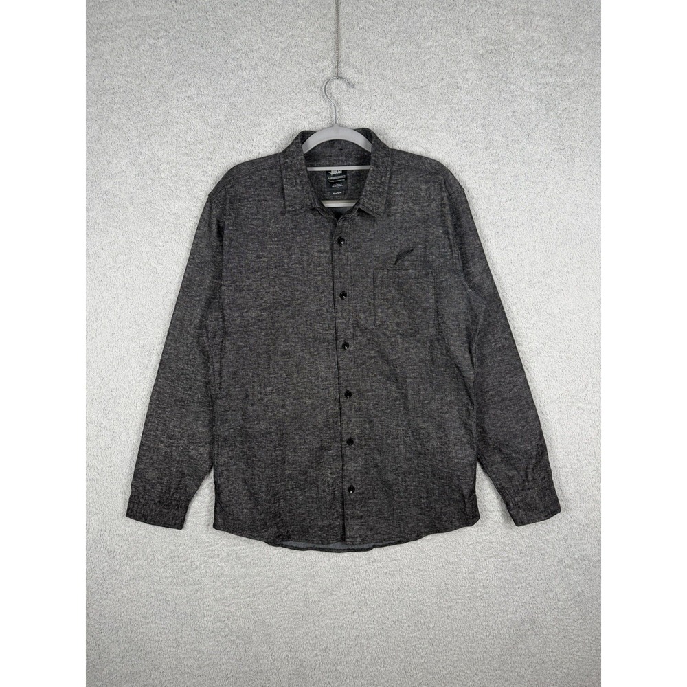 PUBLISH GRAISON CHAMBRAY SHIRT BLACK Heather Gray Men's Size M